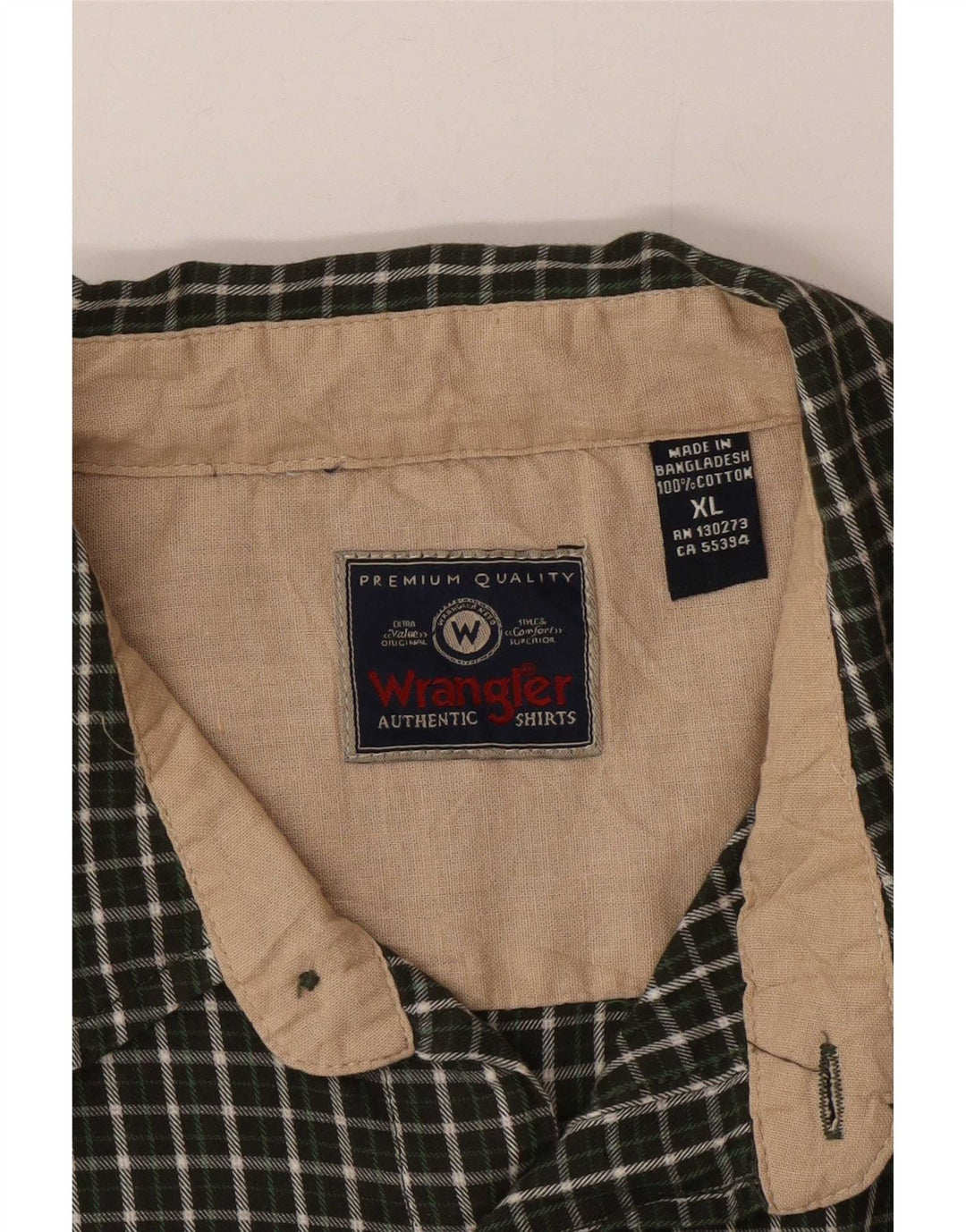 Wrangler Chemise en flanelle pour homme XL à carreaux verts