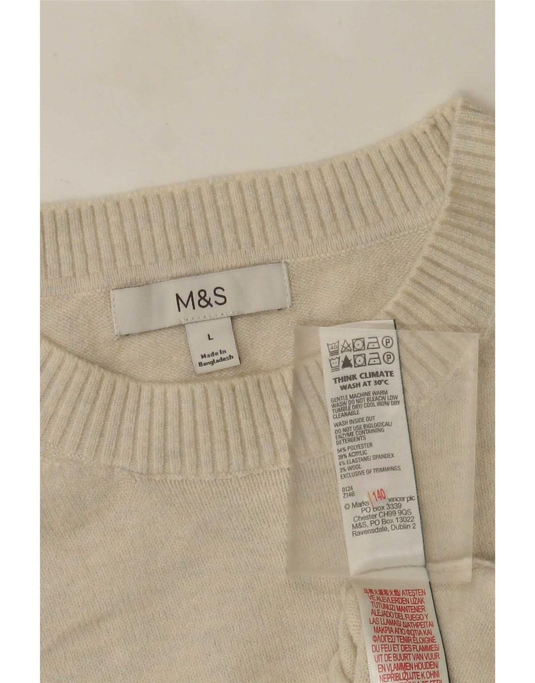 Marks & Spencer Débardeur pour femme UK 16 Large Blanc cassé moucheté