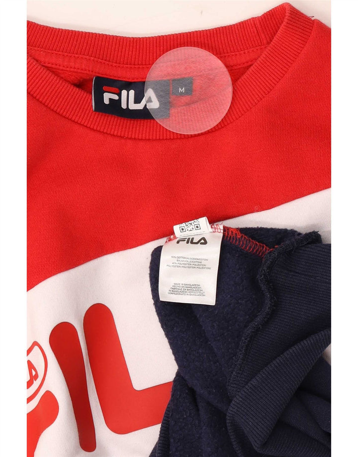 Fila Homme Graphic Sweatshirt Jumper Medium Multicolore Colourblock Coton