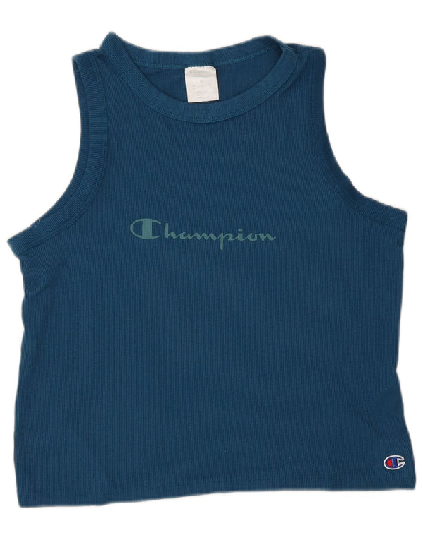 Champion Débardeur Graphique Femme UK 12 Bleu Moyen Polyester