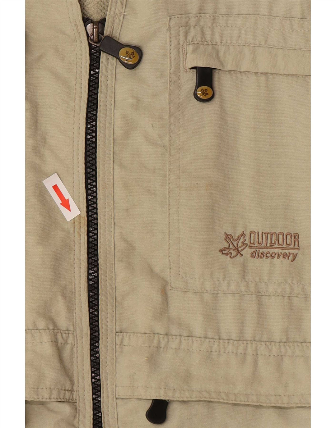 vintage Mens Utility Gilet UK 40/42 Moyen Beige Polyester
