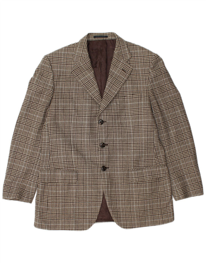 LUIGI BIANCHI MANTOVA Mens Blazer Jacket IT 50 Large Grey Houndstooth