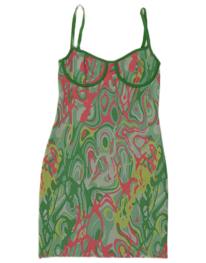 Zara Robe fourreau à motif abstrait pour femme UK 8 Small Multicolore