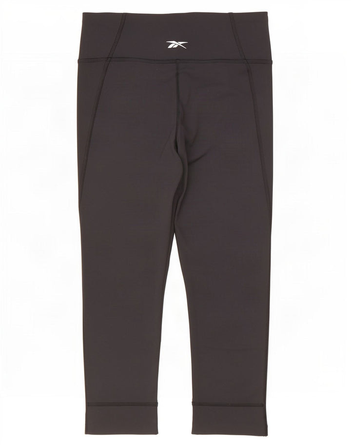 Reebok Leggings Capri Femme UK 8/10 Petit Noir