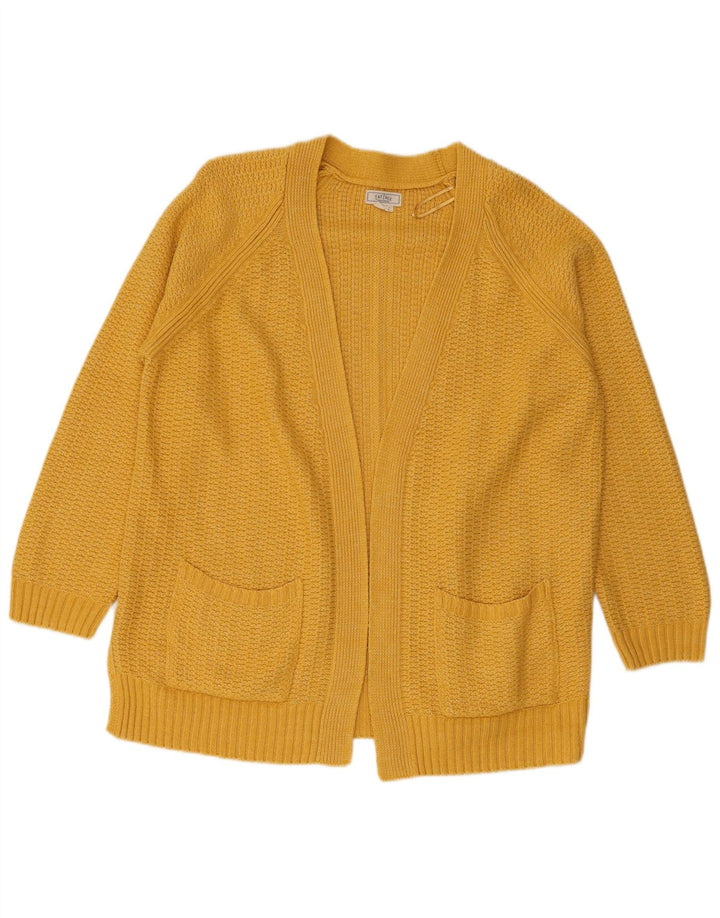 Fat Face Pull Cardigan Ouvert pour Femme UK 12 Acrylique Jaune Moyen
