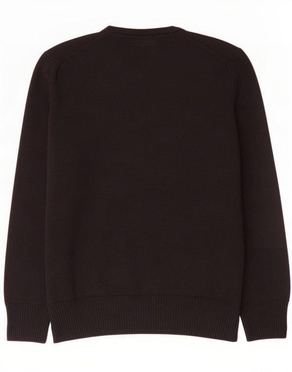 Zara Mens V-Neck Jumper Sweater Medium Black