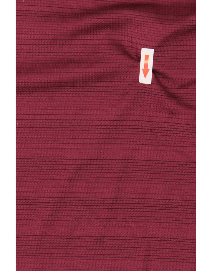 Nike Hommes Dri Fit T-Shirt Haut Large Bordeaux Rayé Polyester