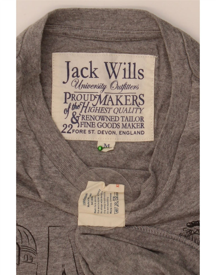 JACK WILLS T-Shirt Graphique Homme Gris Moyen Moucheté Coton