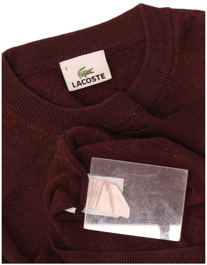 LACOSTE Pull ras du cou pour homme Taille 4 Laine mouchetée marron moyen