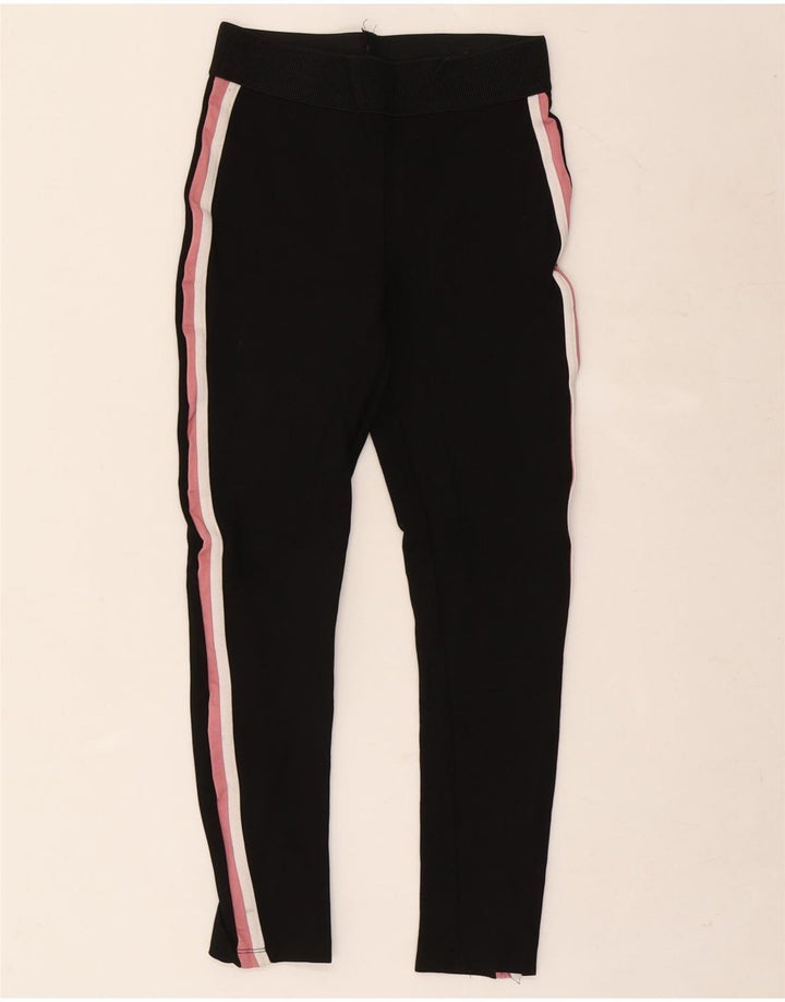 Zara Leggings Femme UK 10 Petit Noir Rayé