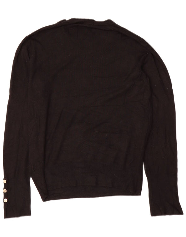 Zara Pull ras du cou pour femme UK 14 Medium Noir Viscose