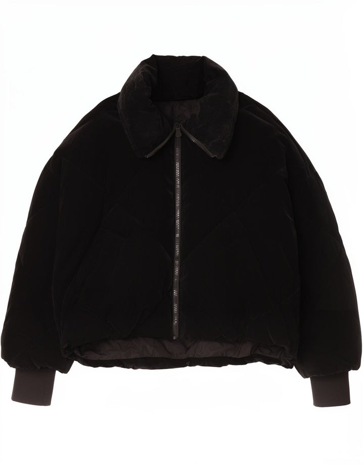 Zara Veste matelassée surdimensionnée pour femme UK 10 Small Noir Polyuréthane