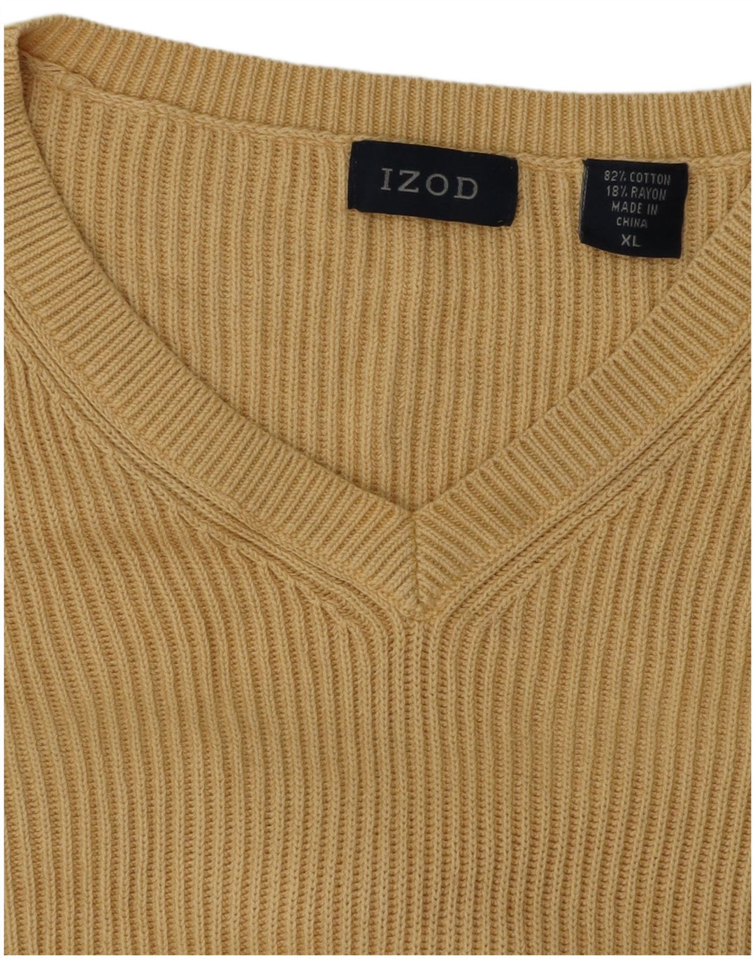 IZOD Pull col V Homme XL Coton Beige