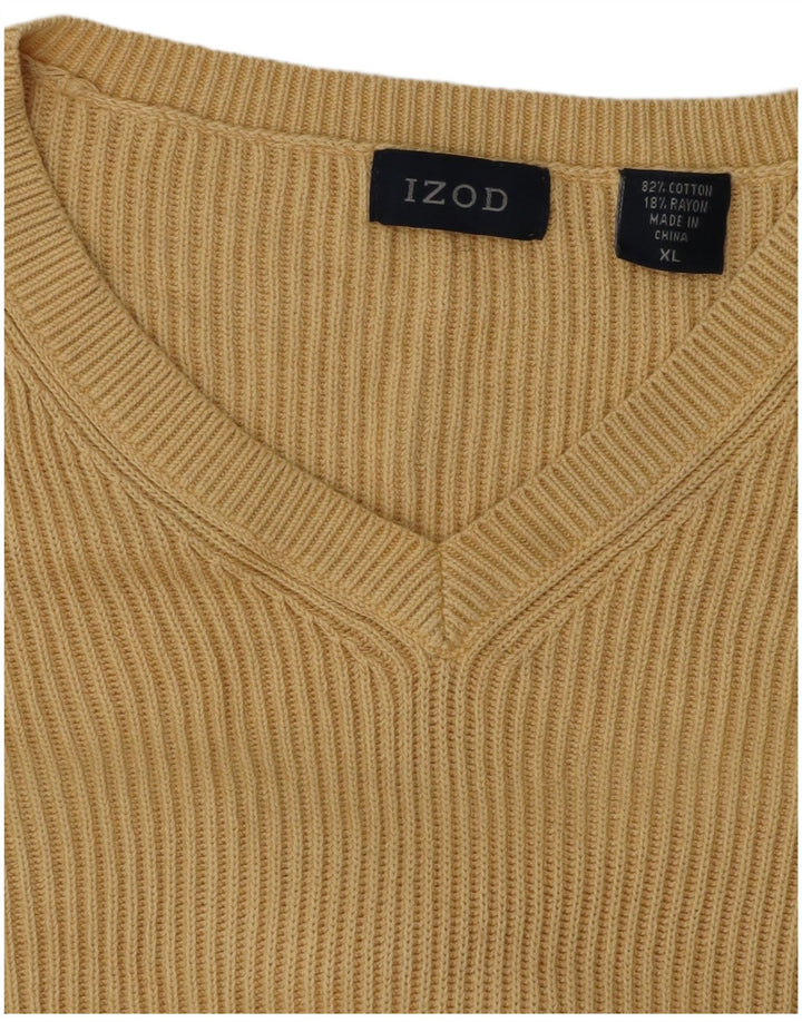 IZOD Pull col V Homme XL Coton Beige