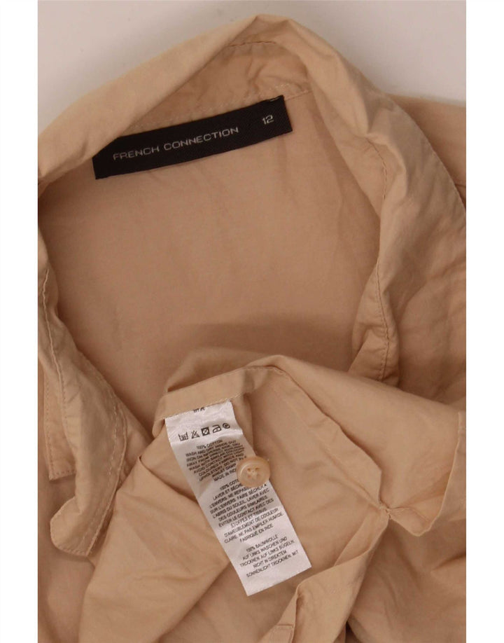 French Connection Chemise pull à manches 3/4 pour femme UK 12 Beige moyen