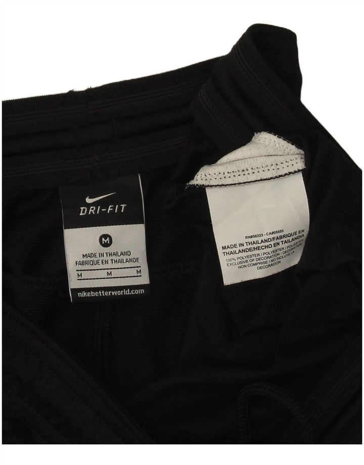 NIKE Womens Dri Fit Sport Shorts UK 14 Medium Black Colourblock Polyester
