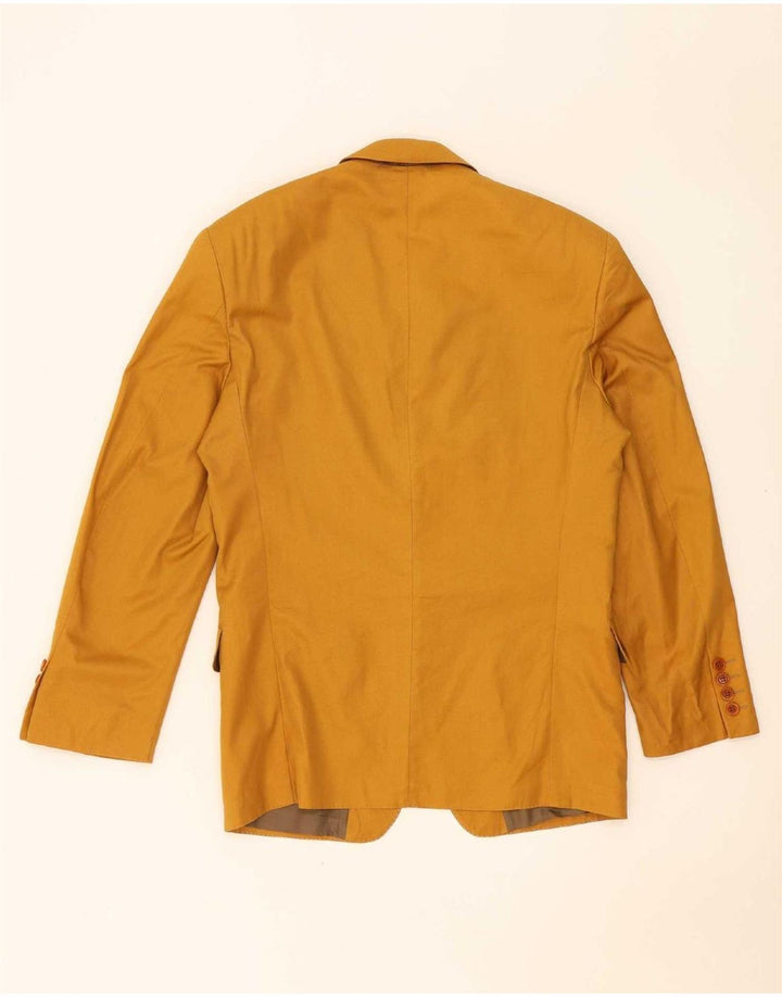 vintage Mens 2 Bouton 2 Pièces Costume IT 48 Moyen W32 L32 Coton Jaune