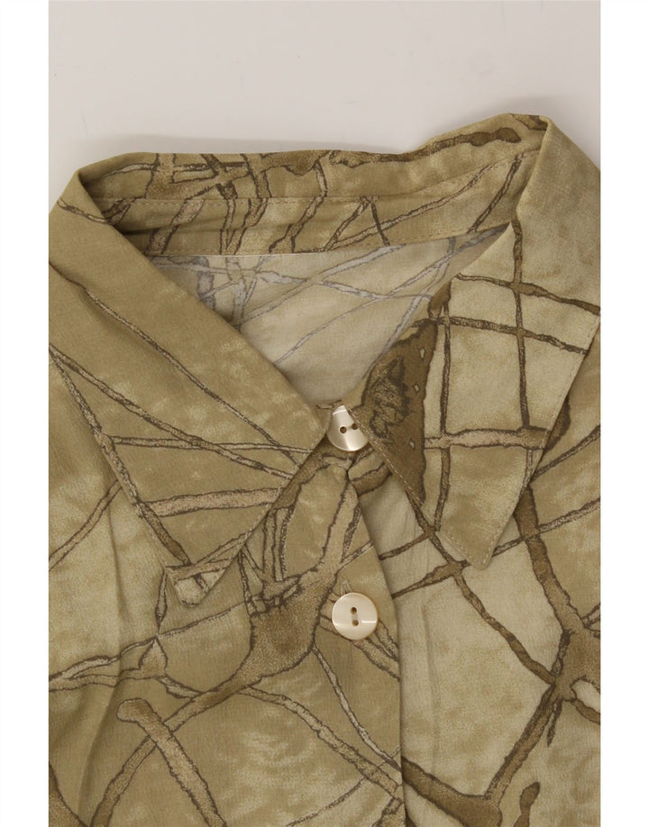 VINTAGE Womens Abstract Pattern Shirt UK 18 XL Beige Vintage Vintage and Second-Hand Vintage from Messina Hembry 