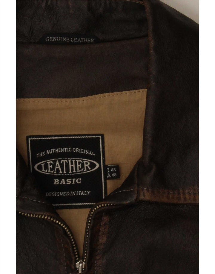 veste en cuir homme vintage IT 48 Marron moyen