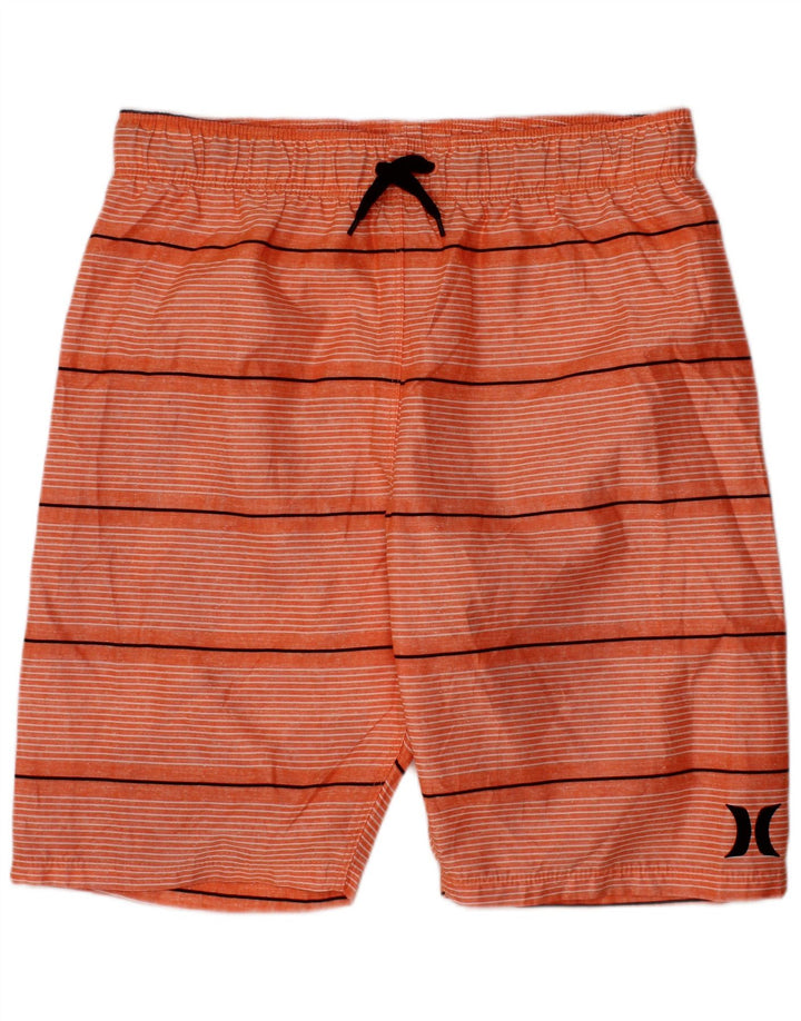 HURLEY Short de Bain Garçon 10-11 ans Polyester Rayé Orange