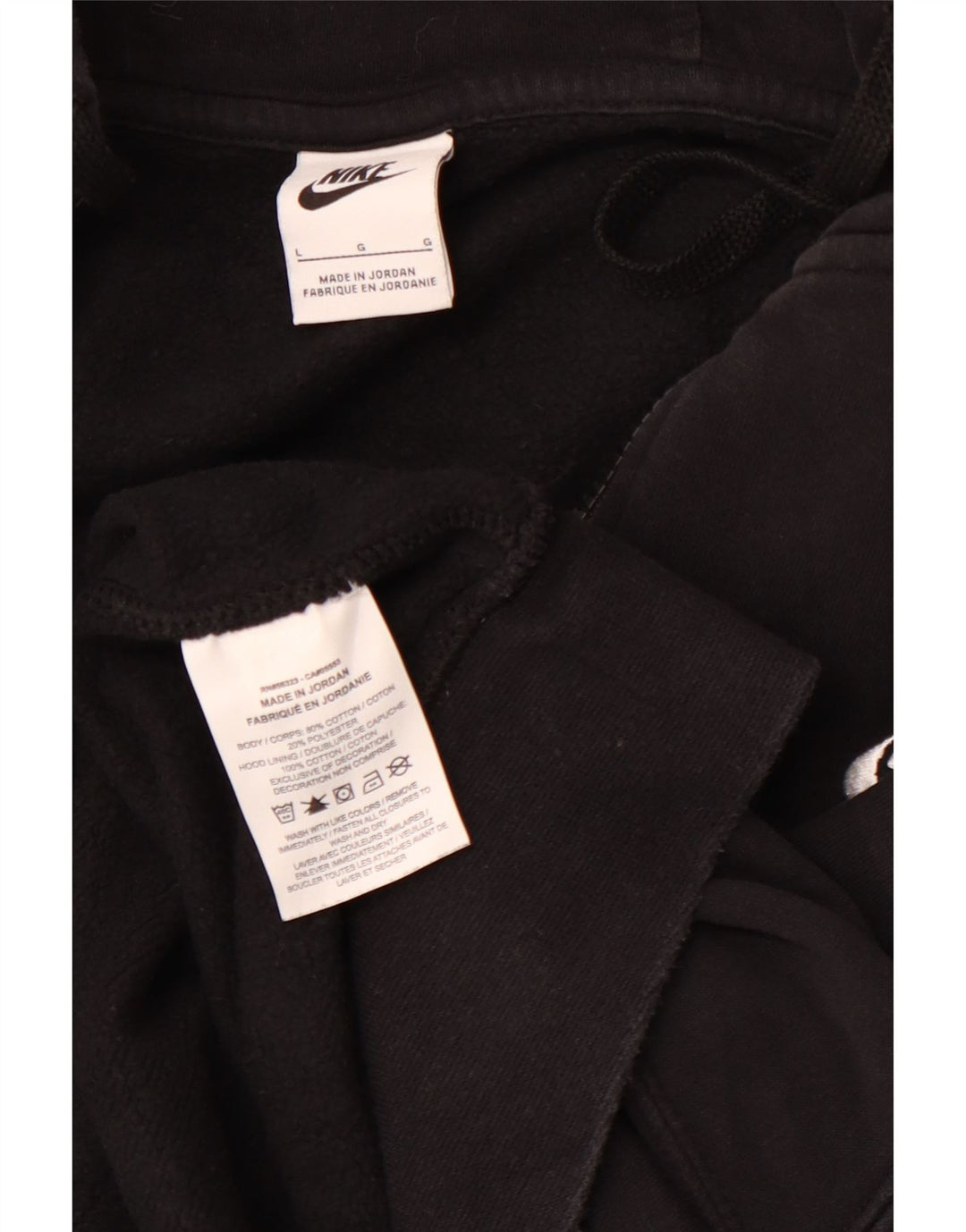 NIKE Pull à capuche zippé pour homme Grand coton noir
