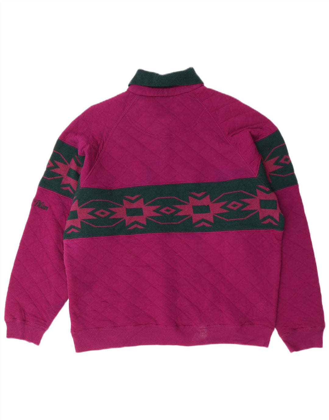 NORTH WESTERN Sweat-shirt à col polo pour homme Violet moyen Fair Isle