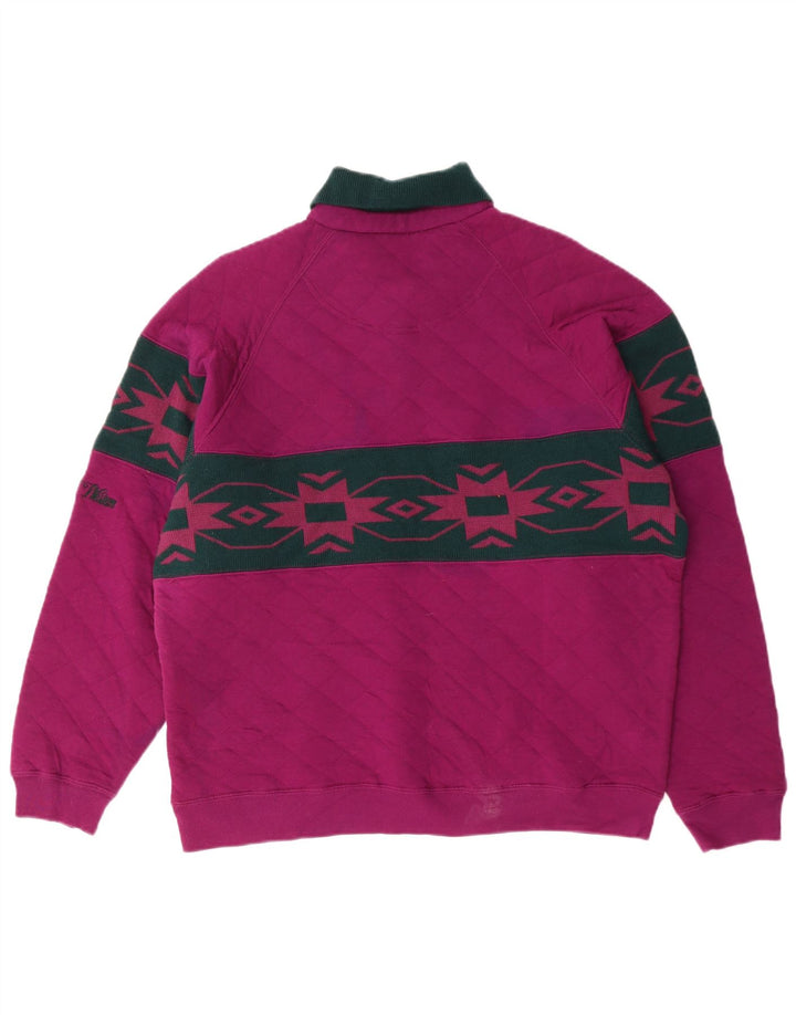 NORTH WESTERN Sweat-shirt à col polo pour homme Violet moyen Fair Isle