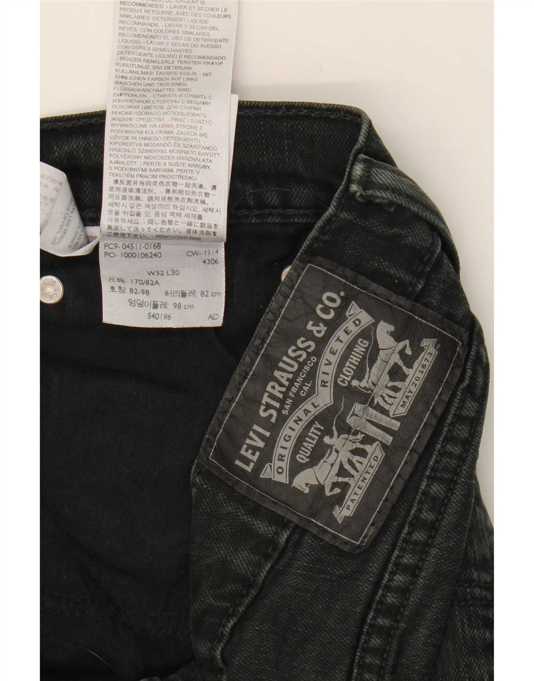 Levi's Jean Droit Femme W32 L30 Coton Noir