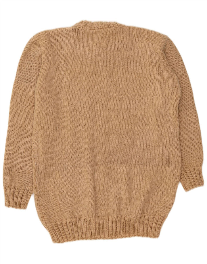 Pull vintage à col rond pour homme Beige moyen