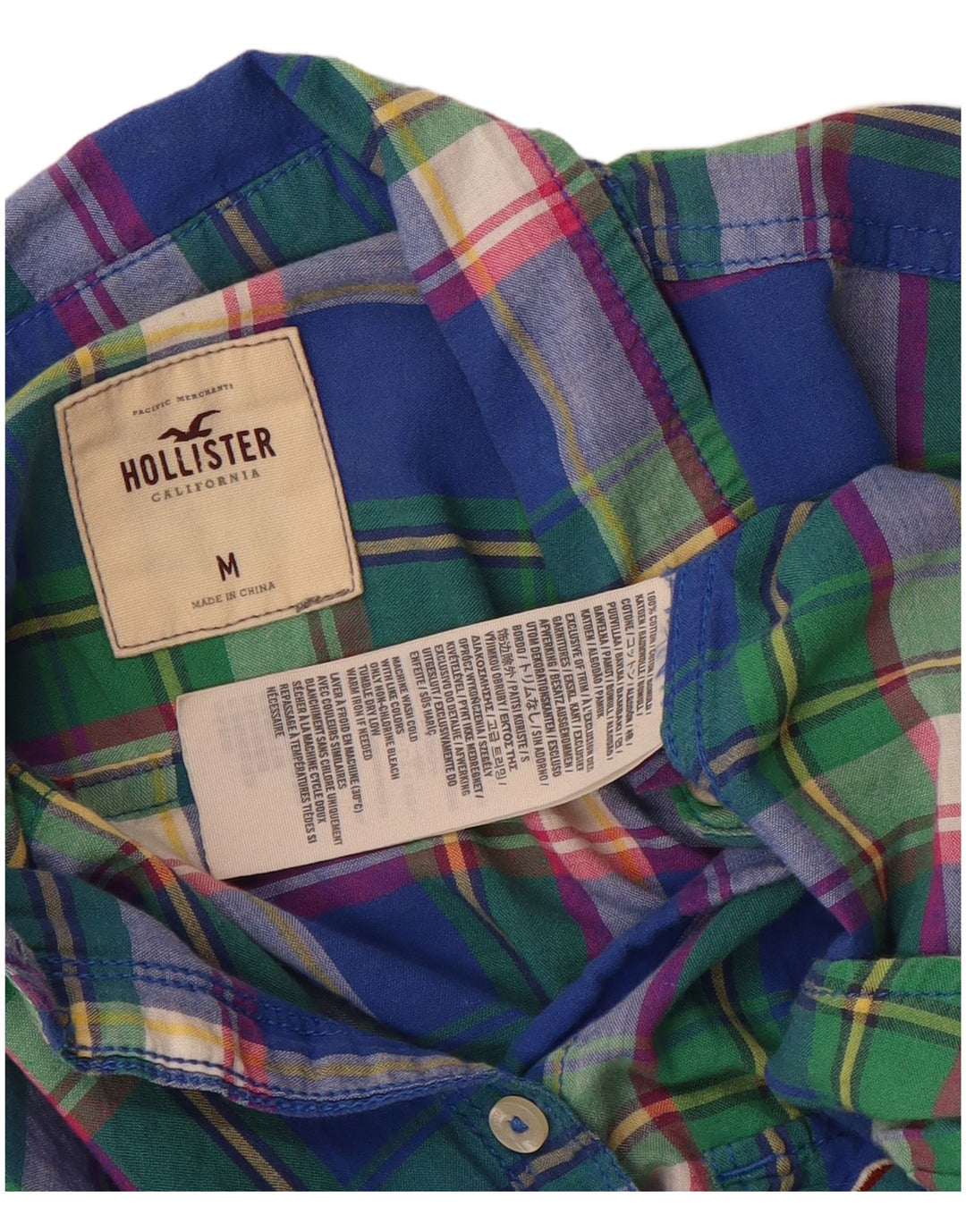 Hollister Chemise Femme UK 12 Medium Multicolore Check Cotton