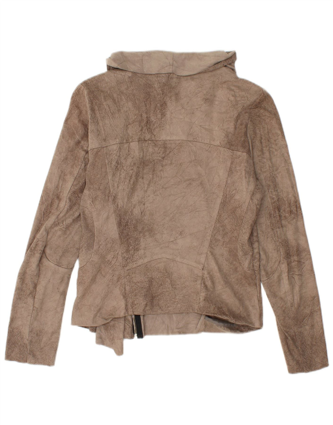 ZARA Veste bomber courte pour femme UK 14 Large Marron Tie Dye Polyester