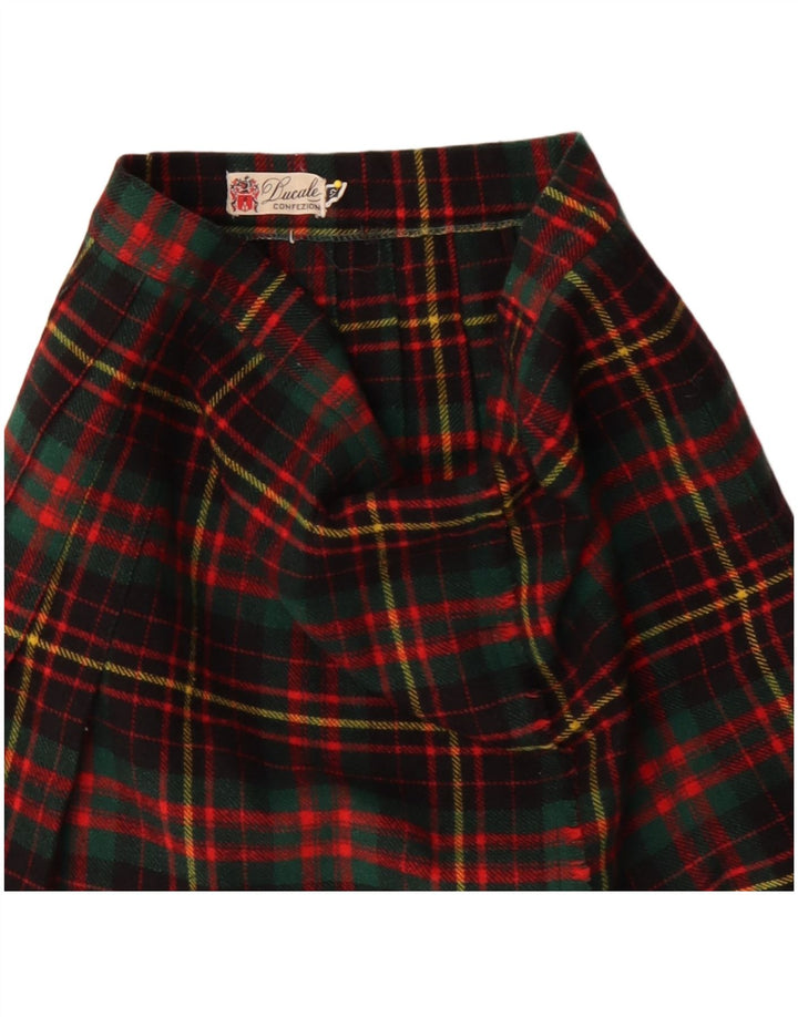 jupe plissée portefeuille femme vintage IT 42 Medium W28 Plaid multicolore