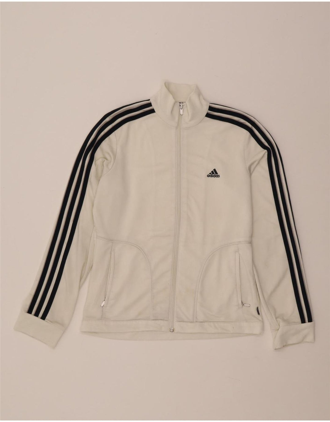 ADIDAS Veste de survêtement pour femme UK 14 Polyester blanc moyen
