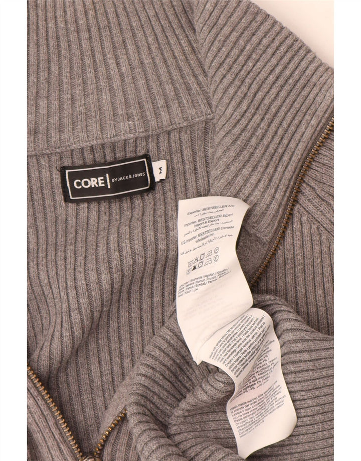 Jack & Jones Pull Cardigan Homme Gris Moyen Coton