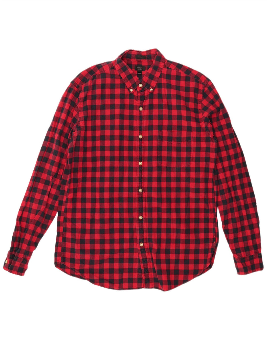 J. CREW Chemise Oxford Slim en Flanelle pour Hommes Grand Vichy Rouge