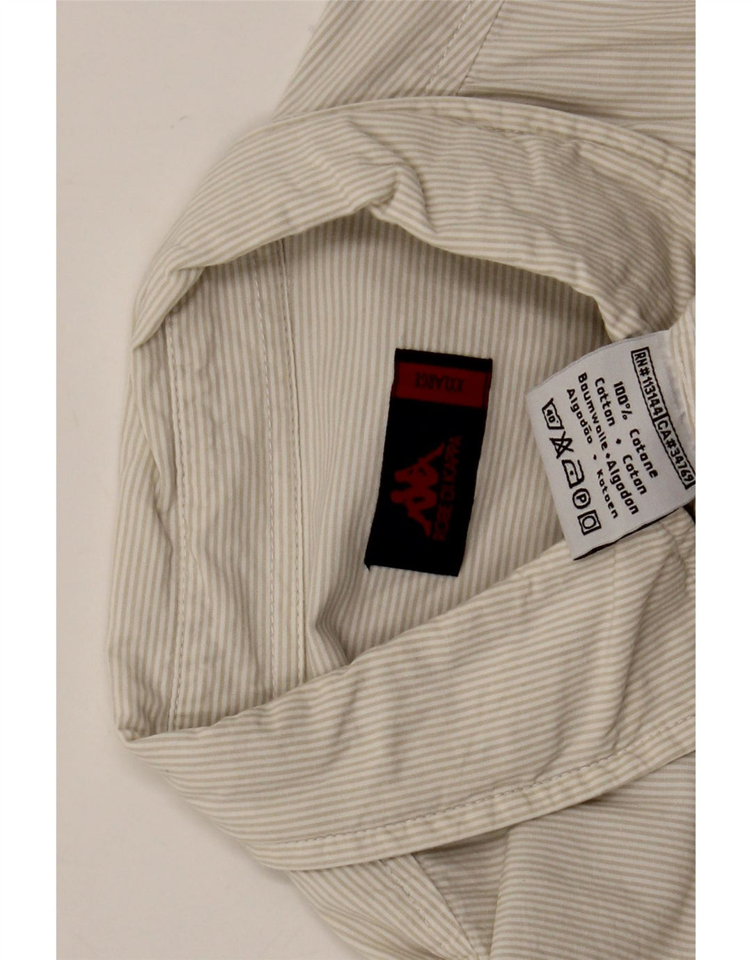 Kappa Chemise Homme 2XL Beige à fines rayures en coton