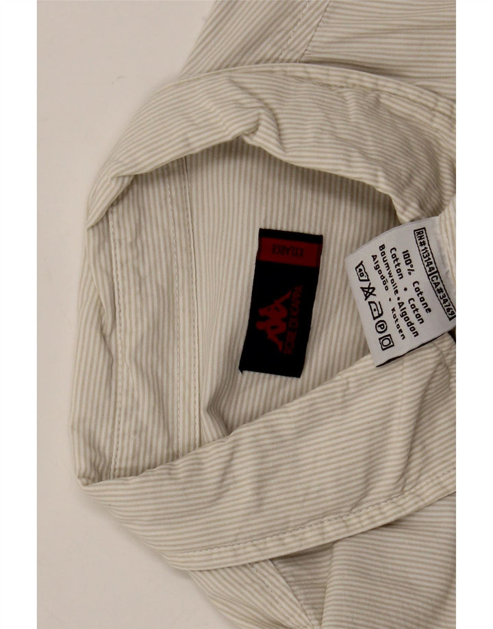 Kappa Chemise Homme 2XL Beige à fines rayures en coton