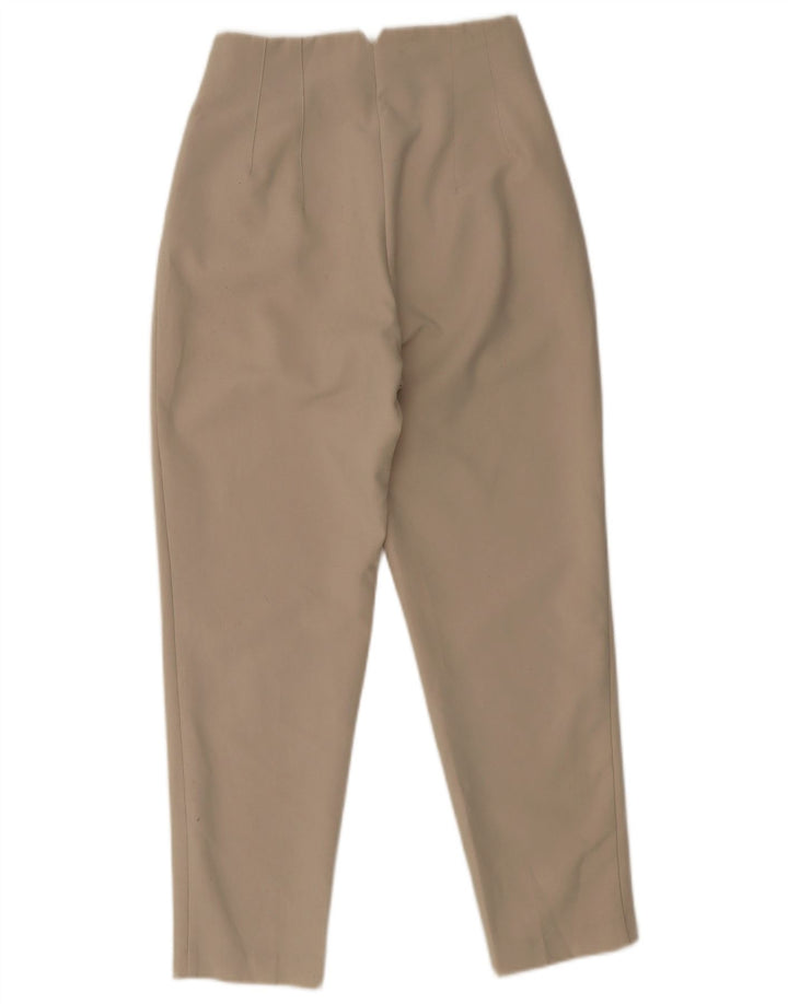 Pantalon de costume fuselé Zara Femme Petit W26 L27 Beige Polyester