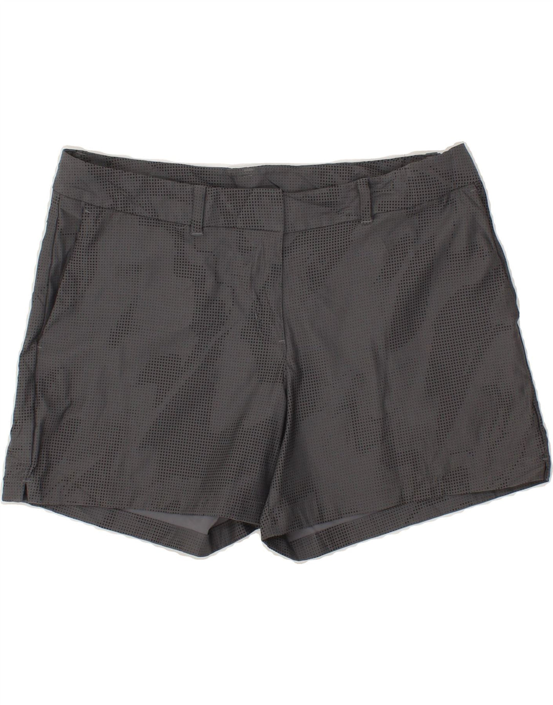 NIKE Womens Dri Fit Chino Shorts Large W34 Grey Spotted Polyester Vintage Nike and Second-Hand Nike from Messina Hembry 