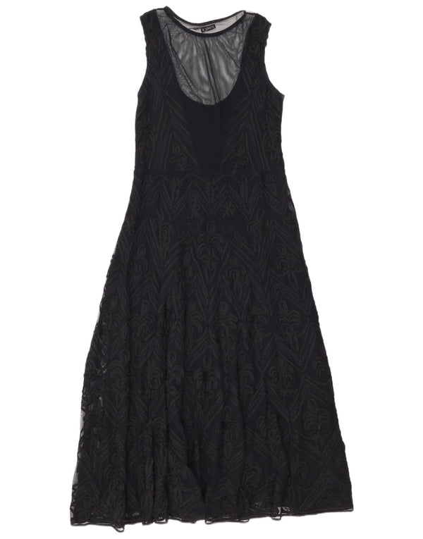 HUNZA Robe longue sans manches pour femme UK 18 XL Noir Paisley Viscose