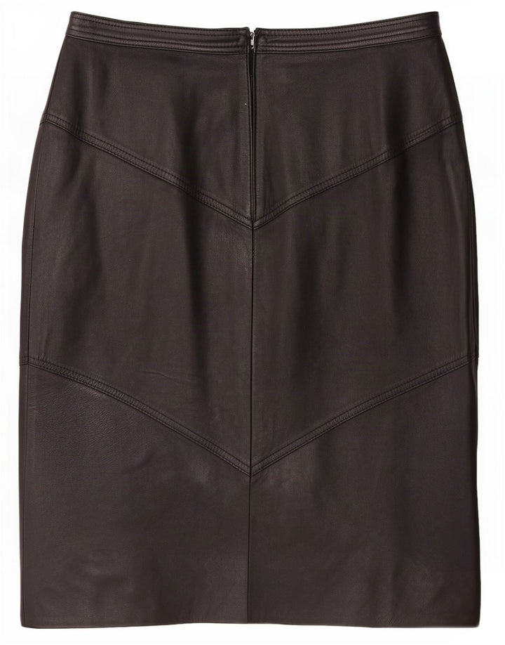La Cordee Jupe en cuir pour femme Medium W30 Noir
