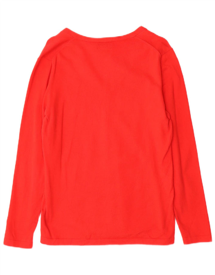 Tommy Hilfiger Pull col V pour femme UK 12 Rouge moyen Coton