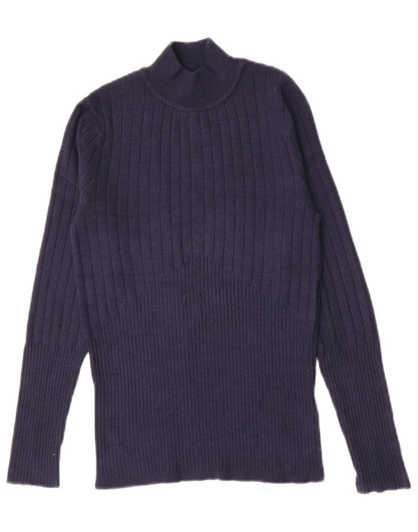 Marks & Spencer Pull col roulé pour femme UK 10 Small Bleu marine