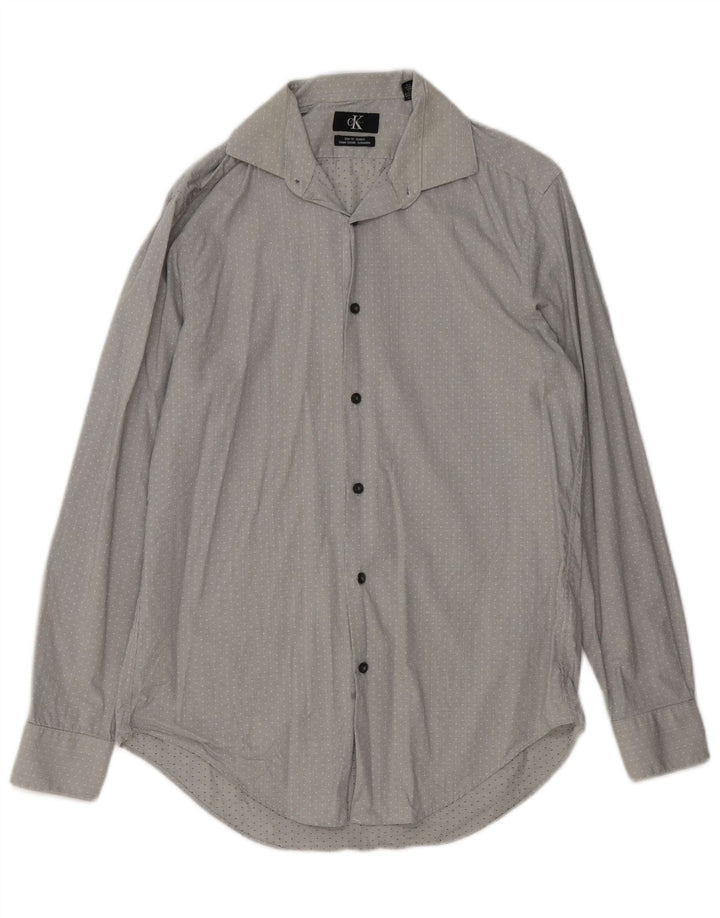 CALVIN KLEIN Chemise slim fit homme taille 15 coton tacheté gris moyen