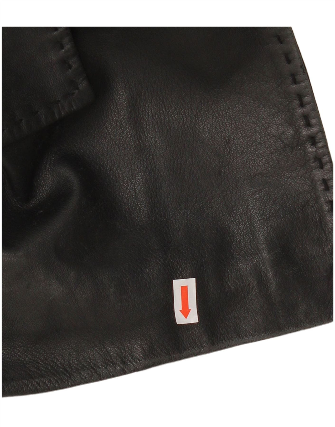 vintage Femmes 1 Bouton Veste Blazer En Cuir UK 12 Cuir Noir Moyen