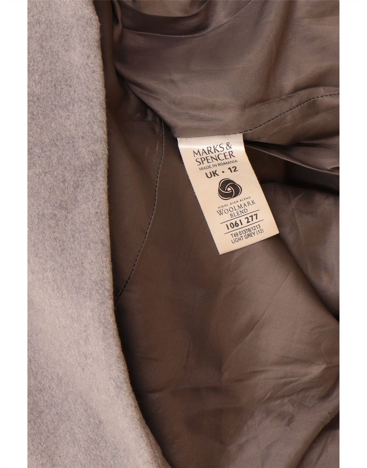 Marks & Spencer Manteau pour femme UK 12 Laine vierge gris moyen