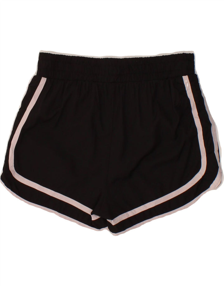 CHAMPION Womens Sport Shorts UK 12 Medium Black Polyester Vintage Champion and Second-Hand Champion from Messina Hembry 