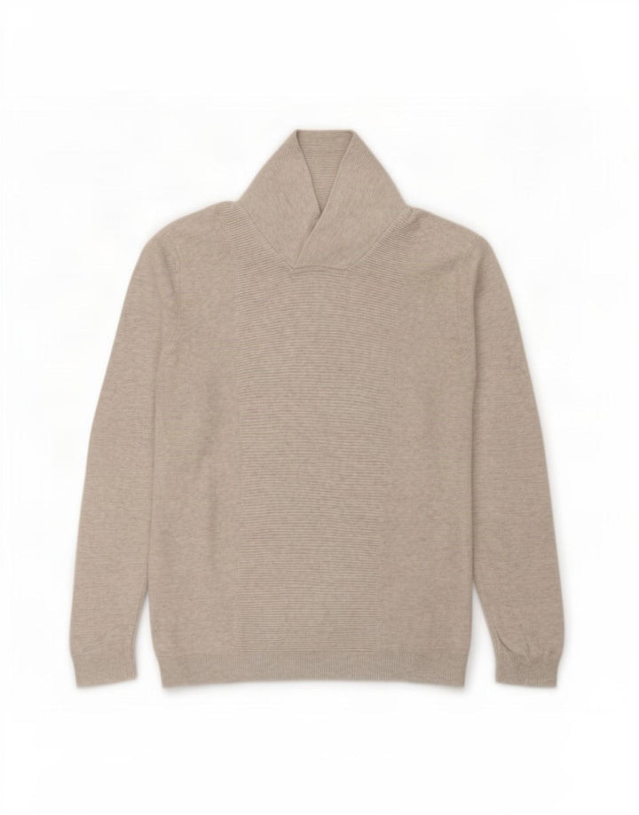 Jules Pull col châle homme grand gris coton