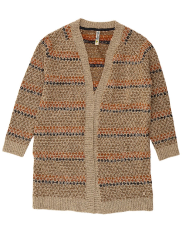 Weird Fish Cardigan long pour femme UK 42 Beige moyen géométrique