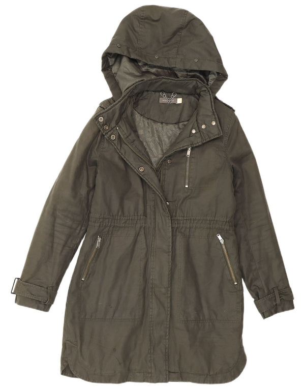 MINT VELVET Parka à capuche pour femme UK 10 Petit Kaki